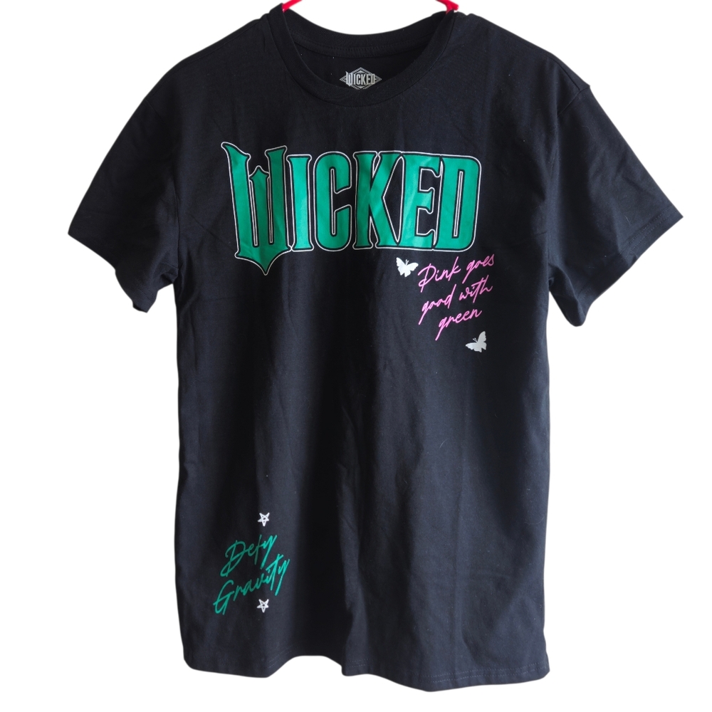 Universal Wicked Short Sleeve Tee Movie Graphic Elphaba Glinda Women Med